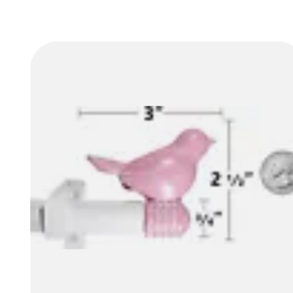 Adorable bird finials for curtain rods check 3rd pic for measurements - Picture 3 of 3